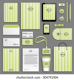 Corporate identity template set. Business stationery mock-up with logo. Branding design. 