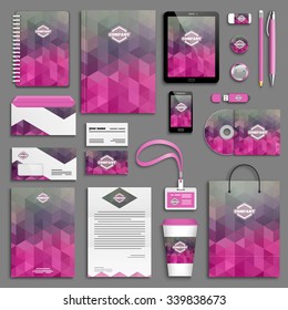 Corporate identity template set. Business stationery mock-up with logo. Branding design. 