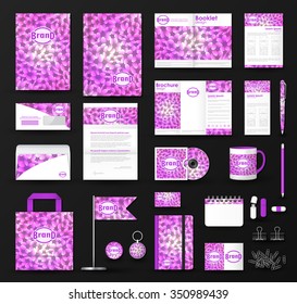 Corporate identity template set. Business stationery mock-up with abstract texture on blurred background and logo. Branding design.