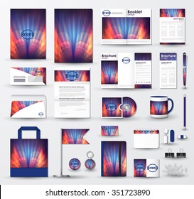 Corporate identity template set. Business stationery mock-up with cosmic background and logo. Branding design.