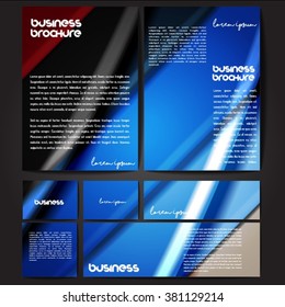 Corporate identity template set. Business stationery mock-up with colorful fading stripes. Branding design. Letter envelope, card, catalog, paper, notebook, presentation, letterhead. Vector