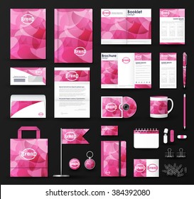 Corporate identity template set. Business stationery mock-up with logo. Branding design.