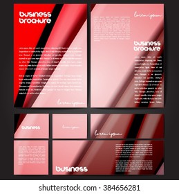 Corporate identity template set. Business stationery mock-up with colorful fading stripes. Branding design. Letter envelope, card, catalog, paper, notebook, presentation, letterhead. Vector