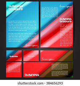 Corporate identity template set. Business stationery mock-up with colorful fading stripes. Branding design. Letter envelope, card, catalog, paper, notebook, presentation, letterhead. Vector