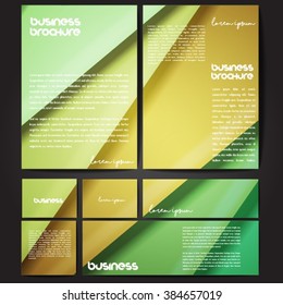 Corporate identity template set. Business stationery mock-up with colorful fading stripes. Branding design. Letter envelope, card, catalog, paper, notebook, presentation, letterhead. Vector