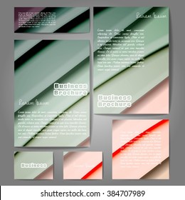 Corporate identity template set. Business stationery mock-up with colorful fading stripes. Branding design. Letter envelope, card, catalog, paper, notebook, presentation, letterhead. Vector