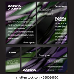 Corporate identity template set. Business stationery mock-up with colorful fading stripes. Branding design. Letter envelope, card, catalog, paper, notebook, presentation, letterhead. Vector