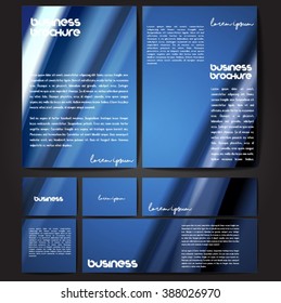 Corporate identity template set. Business stationery mock-up with colorful fading stripes. Branding design. Letter envelope, card, catalog, paper, notebook, presentation, letterhead. Vector
