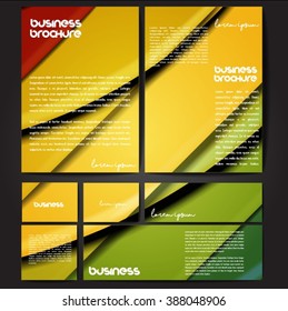 Corporate identity template set. Business stationery mock-up with colorful fading stripes. Branding design. Letter envelope, card, catalog, paper, notebook, presentation, letterhead. Vector