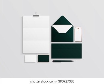 Corporate identity template set. Business stationery mock-up. Vector illustration.