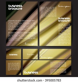Corporate identity template set. Business stationery mock-up with colorful fading stripes. Branding design. Letter envelope, card, catalog, paper, notebook, presentation, letterhead. Vector