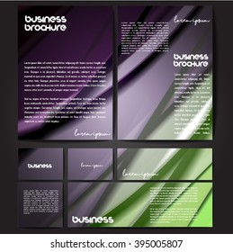 Corporate identity template set. Business stationery mock-up with colorful fading stripes. Branding design. Letter envelope, card, catalog, paper, notebook, presentation, letterhead. Vector