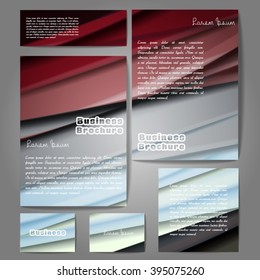 Corporate identity template set. Business stationery mock-up with colorful fading stripes. Branding design. Letter envelope, card, catalog, paper, notebook, presentation, letterhead. Vector