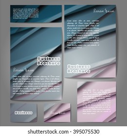 Corporate identity template set. Business stationery mock-up with colorful fading stripes. Branding design. Letter envelope, card, catalog, paper, notebook, presentation, letterhead. Vector