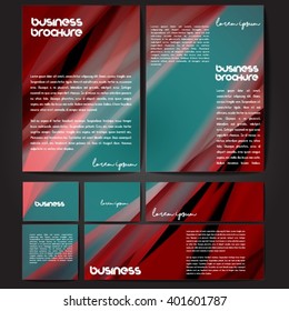 Corporate identity template set. Business stationery mock-up with colorful fading stripes. Branding design. Letter envelope, card, catalog, paper, notebook, presentation, letterhead. Vector