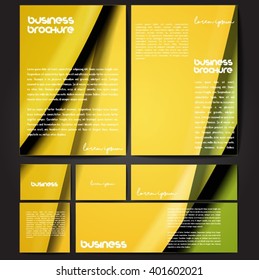 Corporate identity template set. Business stationery mock-up with colorful fading stripes. Branding design. Letter envelope, card, catalog, paper, notebook, presentation, letterhead. Vector