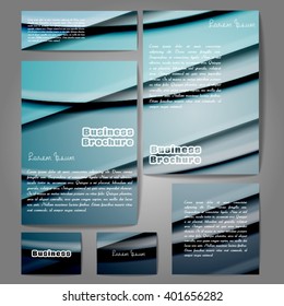 Corporate identity template set. Business stationery mock-up with colorful fading stripes. Branding design. Letter envelope, card, catalog, paper, notebook, presentation, letterhead. Vector