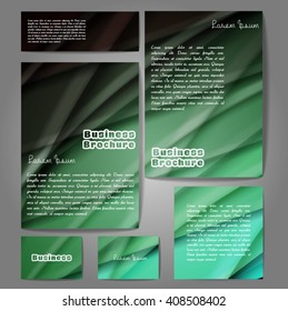 Corporate identity template set. Business stationery mock-up with colorful fading stripes. Branding design. Letter envelope, card, catalog, paper, notebook, presentation, letterhead. Vector