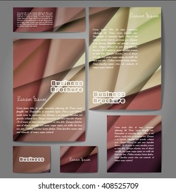 Corporate identity template set. Business stationery mock-up with colorful fading stripes. Branding design. Letter envelope, card, catalog, paper, notebook, presentation, letterhead. Vector