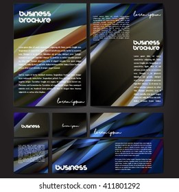 Corporate identity template set. Business stationery mock-up with colorful fading stripes. Branding design. Letter envelope, card, catalog, paper, notebook, presentation, letterhead. Vector