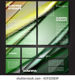 Corporate identity template set. Business stationery mock-up with colorful fading stripes. Branding design. Letter envelope, card, catalog, paper, notebook, presentation, letterhead. Vector
