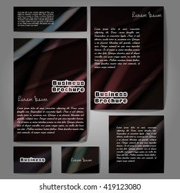 Corporate identity template set. Business stationery mock-up with colorful fading stripes. Branding design. Letter envelope, card, catalog, paper, notebook, presentation, letterhead. Vector