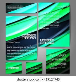 Corporate identity template set. Business stationery mock-up with colorful fading stripes. Branding design. Letter envelope, card, catalog, paper, notebook, presentation, letterhead. Vector