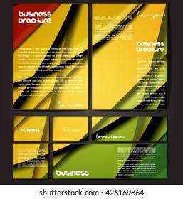 Corporate identity template set. Business stationery mock-up with colorful fading stripes. Branding design. Letter envelope, card, catalog, paper, notebook, presentation, letterhead. Vector