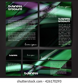 Corporate identity template set. Business stationery mock-up with colorful fading stripes. Branding design. Letter envelope, card, catalog, paper, notebook, presentation, letterhead. Vector