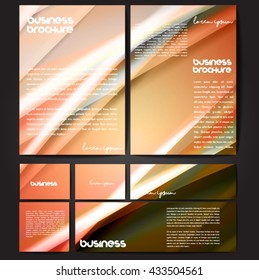 Corporate identity template set. Business stationery mock-up with colorful fading stripes. Branding design. Letter envelope, card, catalog, paper, notebook, presentation, letterhead. Vector