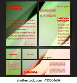 Corporate identity template set. Business stationery mock-up with colorful fading stripes. Branding design. Letter envelope, card, catalog, paper, notebook, presentation, letterhead. Vector