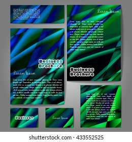 Corporate identity template set. Business stationery mock-up with colorful fading stripes. Branding design. Letter envelope, card, catalog, paper, notebook, presentation, letterhead. Vector