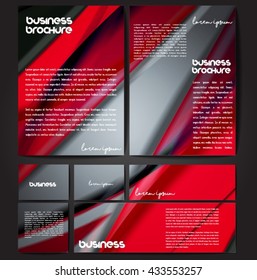 Corporate identity template set. Business stationery mock-up with colorful fading stripes. Branding design. Letter envelope, card, catalog, paper, notebook, presentation, letterhead. Vector