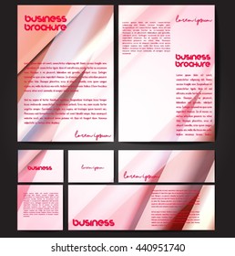 Corporate identity template set. Business stationery mock-up with colorful fading stripes. Branding design. Letter envelope, card, catalog, paper, notebook, presentation, letterhead. Vector