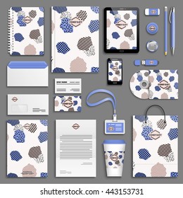 Corporate identity template set. Business stationery mock-up with logo. Branding design. Trendy abstract colorful background.