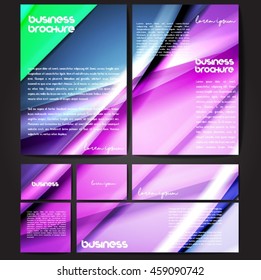 Corporate identity template set. Business stationery mock-up with colorful fading stripes. Branding design. Letter envelope, card, catalog, paper, notebook, presentation, letterhead. Vector