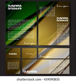 Corporate identity template set. Business stationery mock-up with colorful fading stripes. Branding design. Letter envelope, card, catalog, paper, notebook, presentation, letterhead. Vector