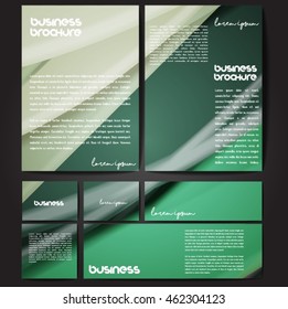 Corporate identity template set. Business stationery mock-up with colorful fading stripes. Branding design. Letter envelope, card, catalog, paper, notebook, presentation, letterhead. Vector