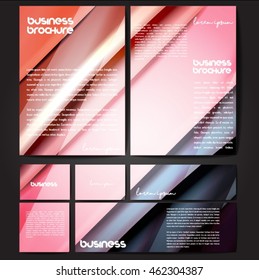 Corporate identity template set. Business stationery mock-up with colorful fading stripes. Branding design. Letter envelope, card, catalog, paper, notebook, presentation, letterhead. Vector