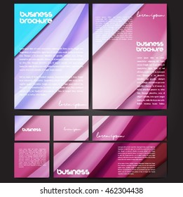 Corporate identity template set. Business stationery mock-up with colorful fading stripes. Branding design. Letter envelope, card, catalog, paper, notebook, presentation, letterhead. Vector