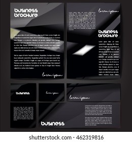 Corporate identity template set. Business stationery mock-up with colorful fading stripes. Branding design. Letter envelope, card, catalog, paper, notebook, presentation, letterhead. Vector