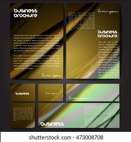 Corporate identity template set. Business stationery mock-up with colorful fading stripes. Branding design. Letter envelope, card, catalog, paper, notebook, presentation, letterhead. Vector