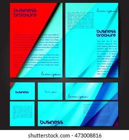 Corporate identity template set. Business stationery mock-up with colorful fading stripes. Branding design. Letter envelope, card, catalog, paper, notebook, presentation, letterhead. Vector