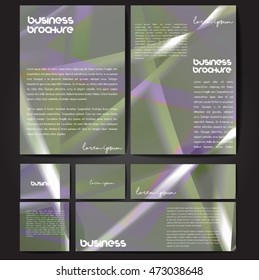 Corporate identity template set. Business stationery mock-up with colorful fading stripes. Branding design. Letter envelope, card, catalog, paper, notebook, presentation, letterhead. Vector