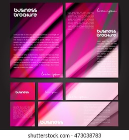 Corporate identity template set. Business stationery mock-up with colorful fading stripes. Branding design. Letter envelope, card, catalog, paper, notebook, presentation, letterhead. Vector