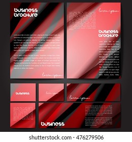 Corporate identity template set. Business stationery mock-up with colorful fading stripes. Branding design. Letter envelope, card, catalog, paper, notebook, presentation, letterhead. Vector