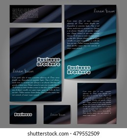 Corporate identity template set. Business stationery mock-up with colorful fading stripes. Branding design. Letter envelope, card, catalog, paper, notebook, presentation, letterhead. Vector