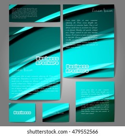 Corporate identity template set. Business stationery mock-up with colorful fading stripes. Branding design. Letter envelope, card, catalog, paper, notebook, presentation, letterhead. Vector