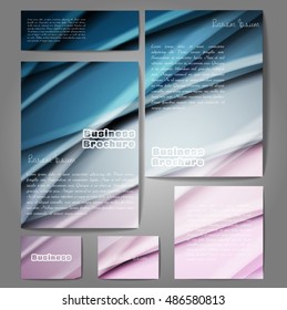 Corporate identity template set. Business stationery mock-up with colorful fading stripes. Branding design. Letter envelope, card, catalog, paper, notebook, presentation, letterhead. Vector