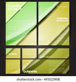 Corporate identity template set. Business stationery mock-up with colorful fading stripes. Branding design. Letter envelope, card, catalog, paper, notebook, presentation, letterhead. Vector